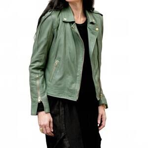 NEW MAURITIUS sinta leather jacket in sage